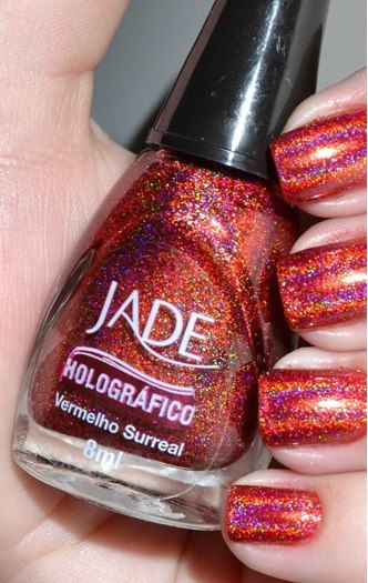 Jade Holográfico Vermelho Surreal